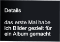 Details  das erste Mal habe ich Bilder gezielt für ein Album gemacht